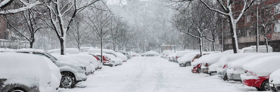 A snowy scene to remind people of a Snow Parking Emergency