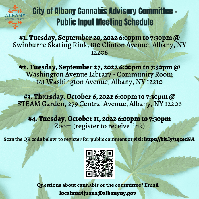 Complete City of Albany Cannabis Advisory Committee Public Input Meeting Schedule - 9.14.22 V3