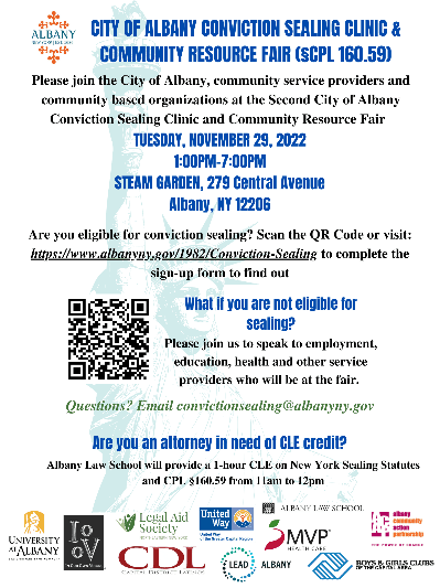 Conviction Sealing Clinic and Fair Year 2 Flyer - 1116  140 - w. CLE