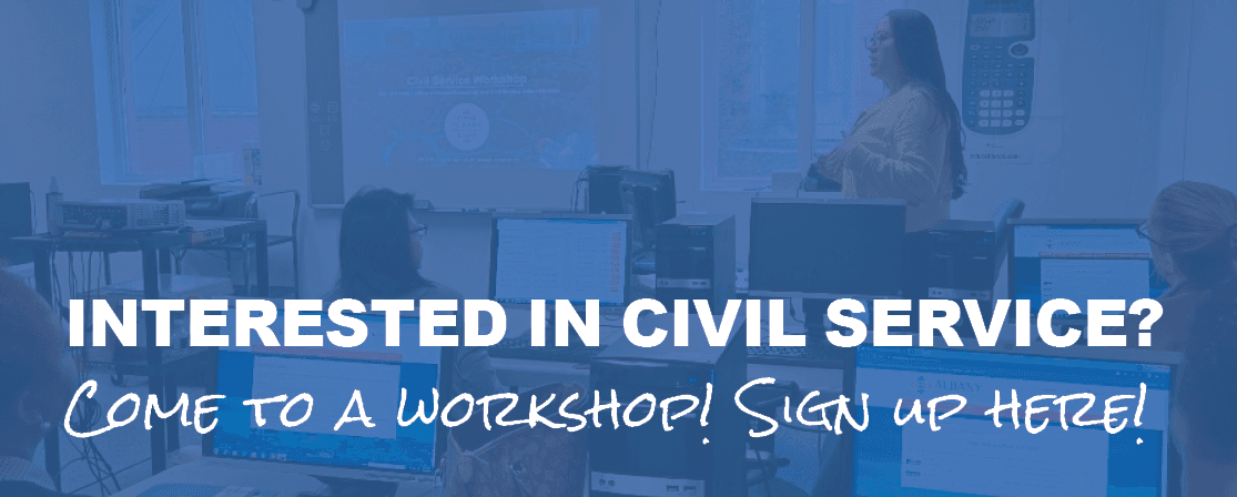 Human Resources staff leading civil service workshop class