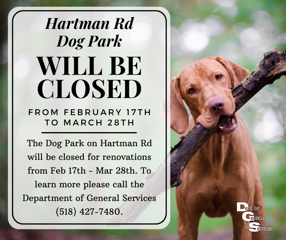 Normanskill Dog Park closed until March 28th