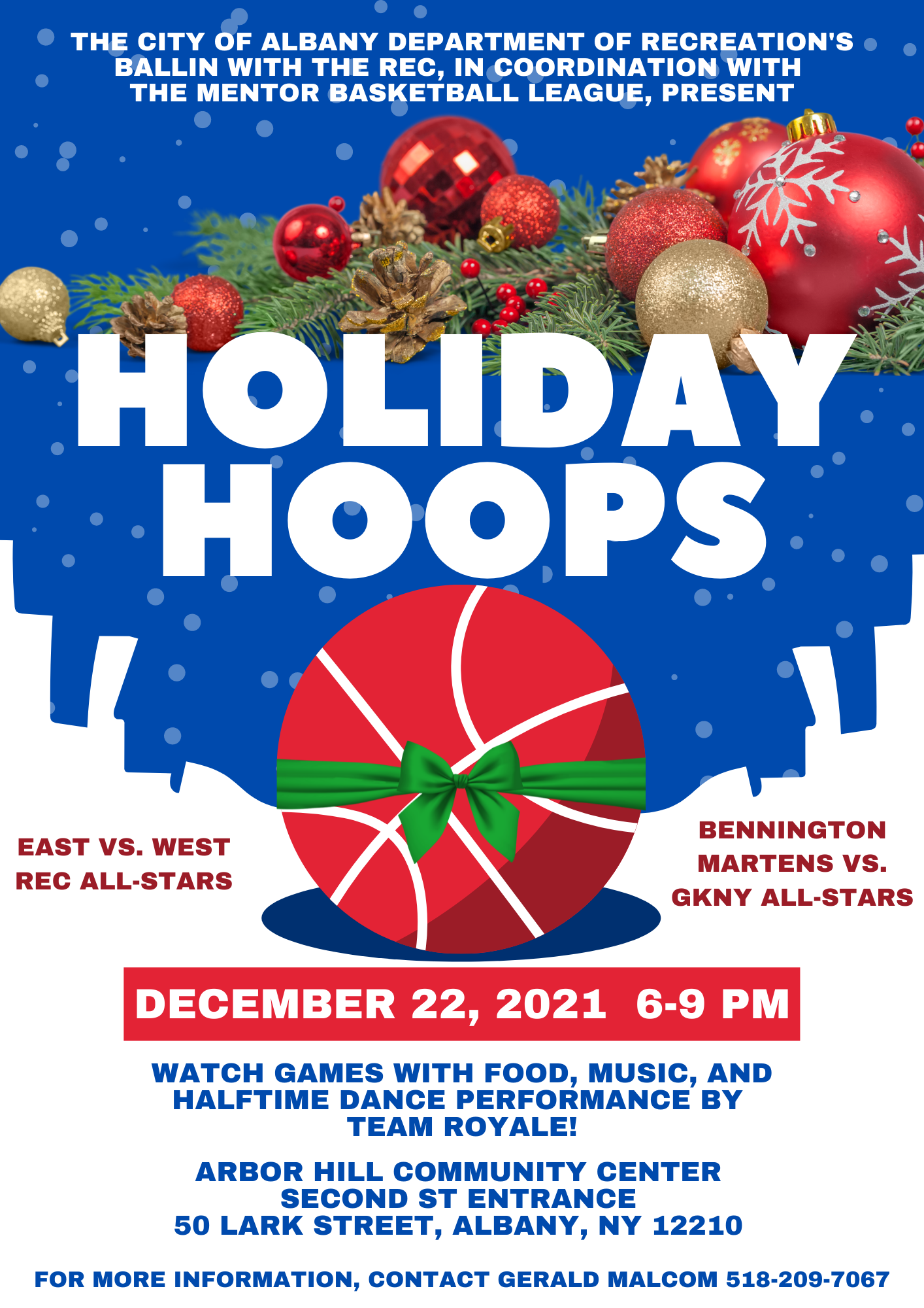 BALL WITH THE REC HOLIDAY HOOPS